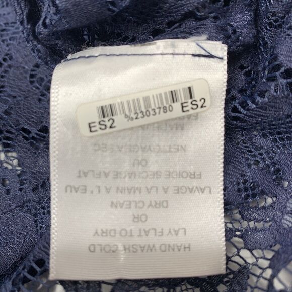 Equipment Femme Women’s Sheer Lace Collared Button Up Blouse Blue Size Medium - Picture 8 of 11